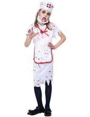 Girls Blood Splattered Zombie Nurse Costume