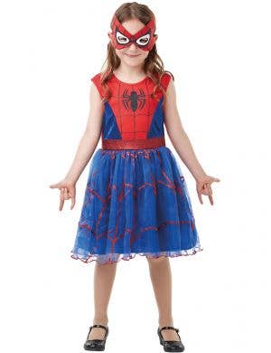 Girls Red and Blue Tutu Spidergirl Costume - Front Image