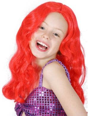 Mermaid Ariel Girls Red Costume Wig