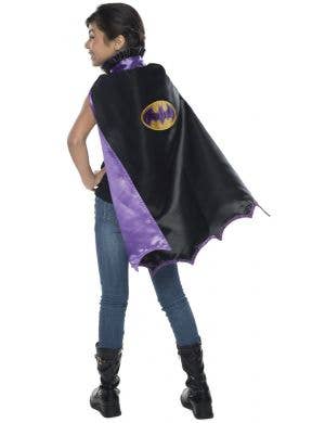 Girls Black and Purple Batgirl Officially Licensed Superhero Costume Cape Accessory Main Image