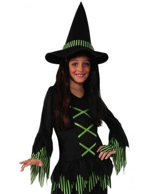 Lime Green Witch Girls Halloween Costume