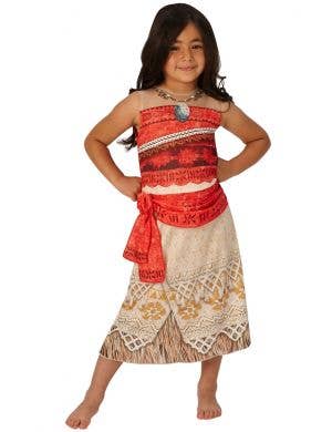 Classic Girls Moana Movie Character Fancy Dress Costume Front View