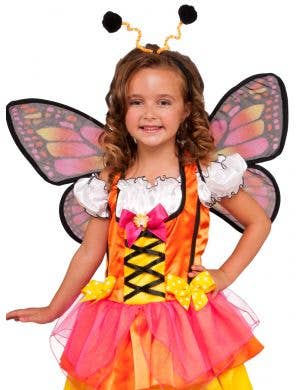Glittery Orange and Pink Butterfly Girls Costume