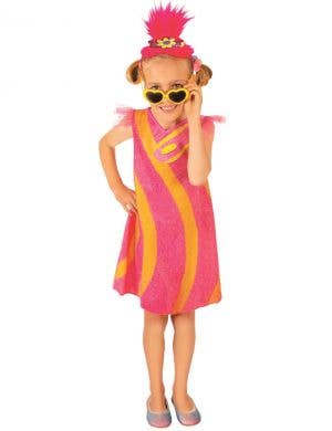 Girl's Poppy Pop Trolls World Tour Costume Front Image