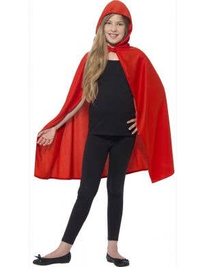 Kids Red Costume Cape with Attached Hood Main Image