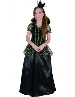 Black and Gold Evil Queen Costume for Girls