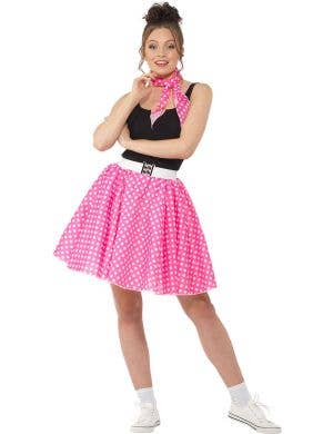 Pink and White Polka Dot 1950's Women's Costume View 1