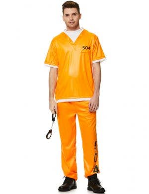 Imprisoned Mens Orange Prisoner Dress Up Costume