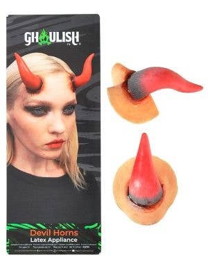 Image of Large Red Devil Horns Special FX Latex Prosthetic - Main Image