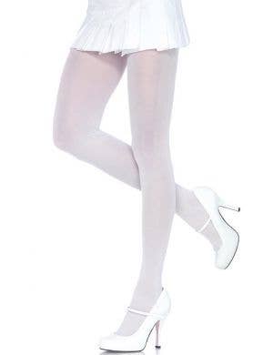 Leg Avenue Bright White Opaque Women's Pantyhose Stockings