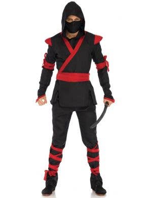 Boys Ninja Halloween Kids Muscle Chest Warrior Tattooed Fancy Dress Costume 