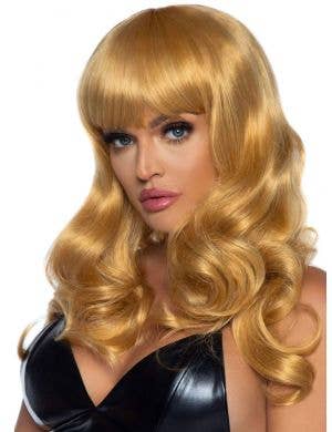 Long Curly Dark Blonde Costume Wig for Women - Front Image