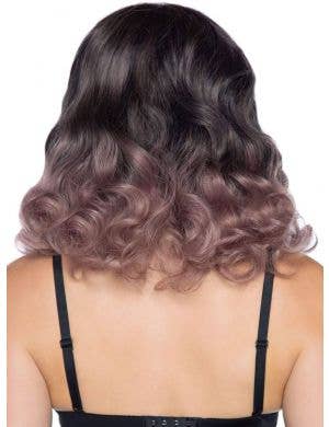 Curly Womens Brown and Pink Ombre Costume Wig