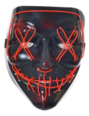 Light Up Neon Red Purge Mask Halloween Accessory