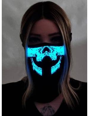 Image of Sound Activated Skull Face Light Up Mask - Main Image