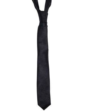 Image of Classic Black Satin Tie Up Costume Neck Tie - Main Image