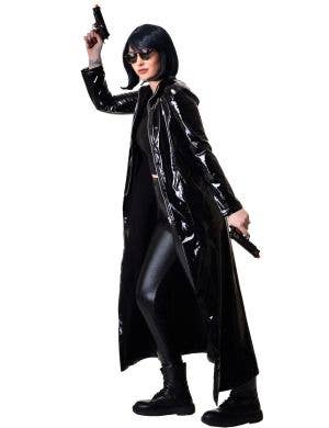 Imeg of Trinity Women's Long Black Vinyl Matrix Costume