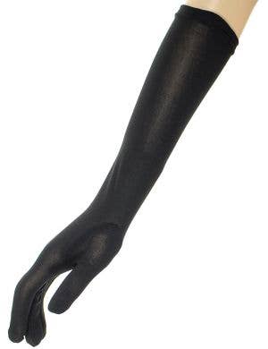 Image of Elbow Length Stretchy Black Costume Gloves