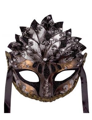 Roman Centre Overlay Mens Gold and Silver Venetian Masquerade Mask