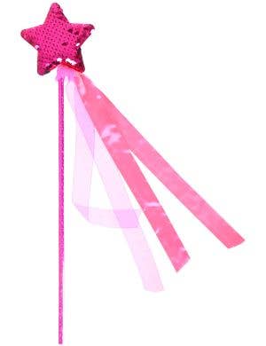 Image of Magical Pink Sequin Star Costume Wand with Ribbons