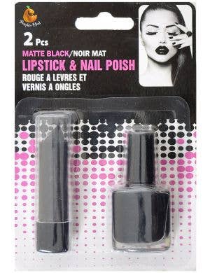 Image of Matte Black Lipstick and Nail Polish Set