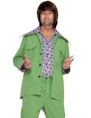 70s Green Leisure Suit Mens Costume
