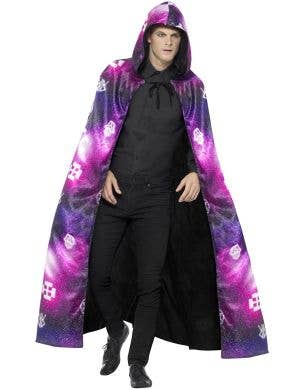 Image of Reversible Deluxe Galaxy Ouija Halloween Costume Cape - Front Image