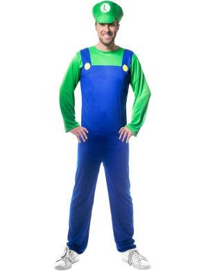Image of Super Mens Green Plumber Luigi Costume