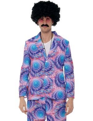 Boho Mens Purple 1970s Disco Suit Costume