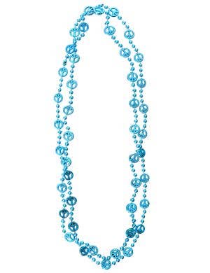 Image of Beaded Metallic Blue Peace Sign Costume Necklaces