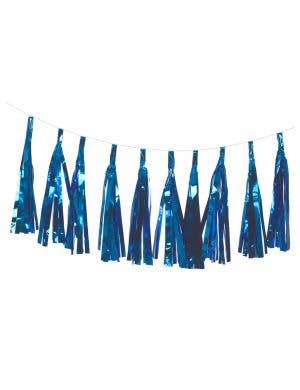 Image of Metallic Caribbean Blue 9 Pack Of 35cm Decorative Tassels