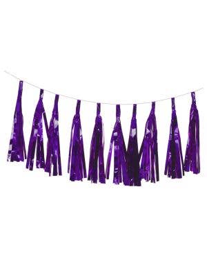 Image of Metallic Dark Purple 9 Pack Of 35cm Decorative Tassels