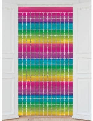 Image of Metallic Rainbow Square Foil 2m x 90cm Backdrop Decoration