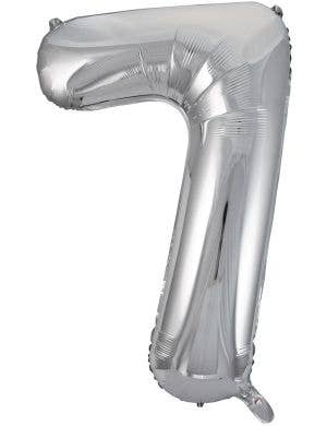 Image of Metallic Silver 84cm Number 7 Foil Balloon