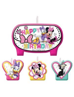 Image Of Minnie Mouse Happy Helpers 4 Piece Birthday Cake Candle Set