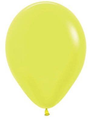 Image of Neon Yellow Single Small 12cm Air Fill Latex Balloon