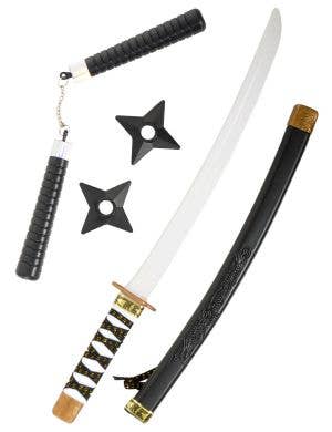 Image of Ninja Sword and Nunchucks Costume Weapon Set