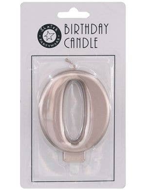 Image of Rose Gold 9cm Number 0 Birthday Candle