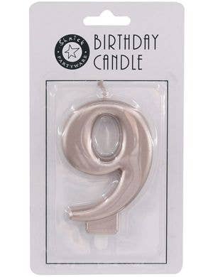 Image of Rose Gold 9cm Number 9 Birthday Candle