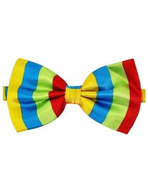 Striped Rainbow Satin Costume Bow Tie