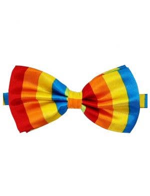 Rainbow Striped Satin Bow Tie Costume Accessory