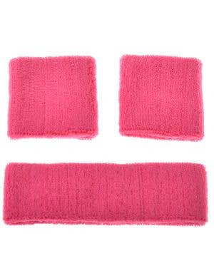 Classic 1980s Pink Sweatbands Accessory Set