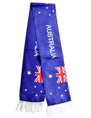 Australia Day Blue Aussie Flag Scarf with Fringing