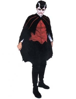 Black and Red Dracula Vampire Halloween Costume for Men