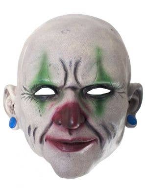 Realistic Red and Green Clown Face Latex Mask
