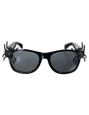 Black Rimmed Halloween Sunglasses with Spiders