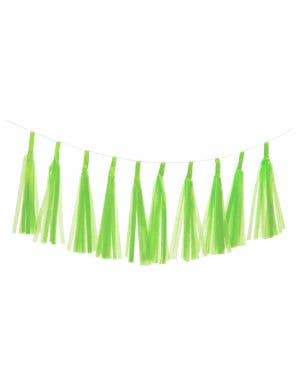 Image of Lime Green 9 Pack 35cm Of Decorative Paper Tassels