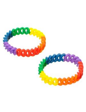 Image of 2 Pack Rainbow Rubber Chain Costume Bracelets