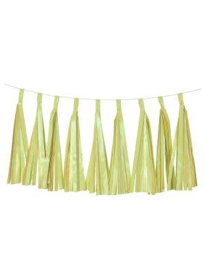 Image of Pastel Matte Yellow 9 Pack 35cm Of Decorative Tassels