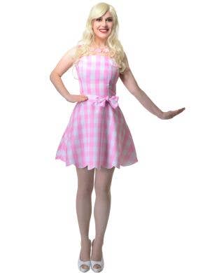 Pastel Pink Womens Gingham Barbie Costume